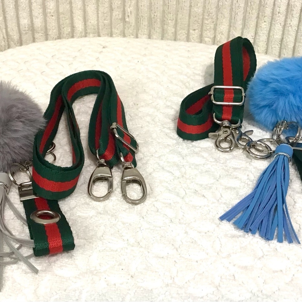 Fashion Strap and PomPom Keychain - Picture 9 of 11